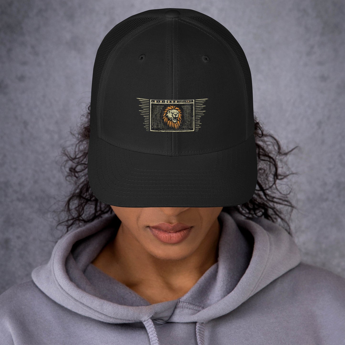 Rock N Roll Lion Guitar Lab Trucker Cap