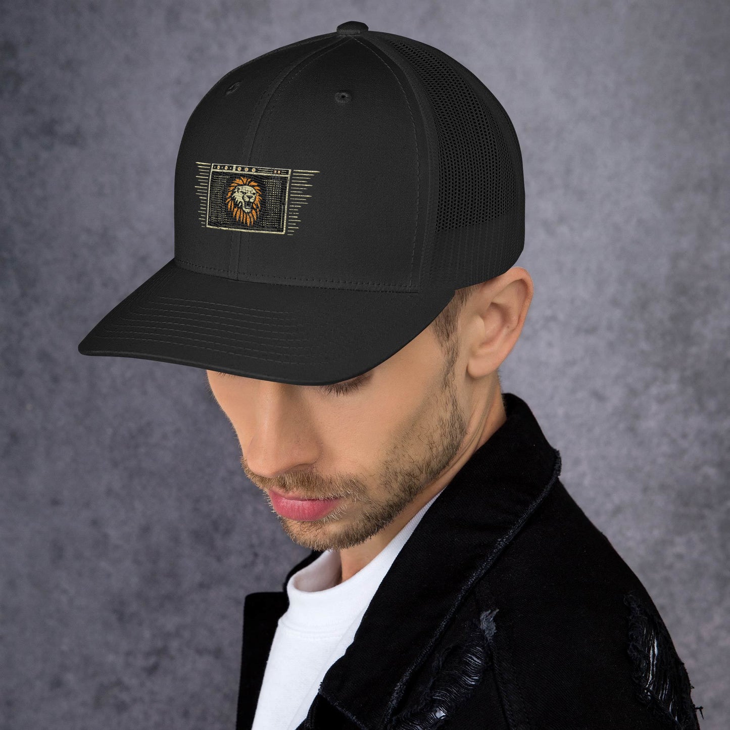 Rock N Roll Lion Guitar Lab Trucker Cap