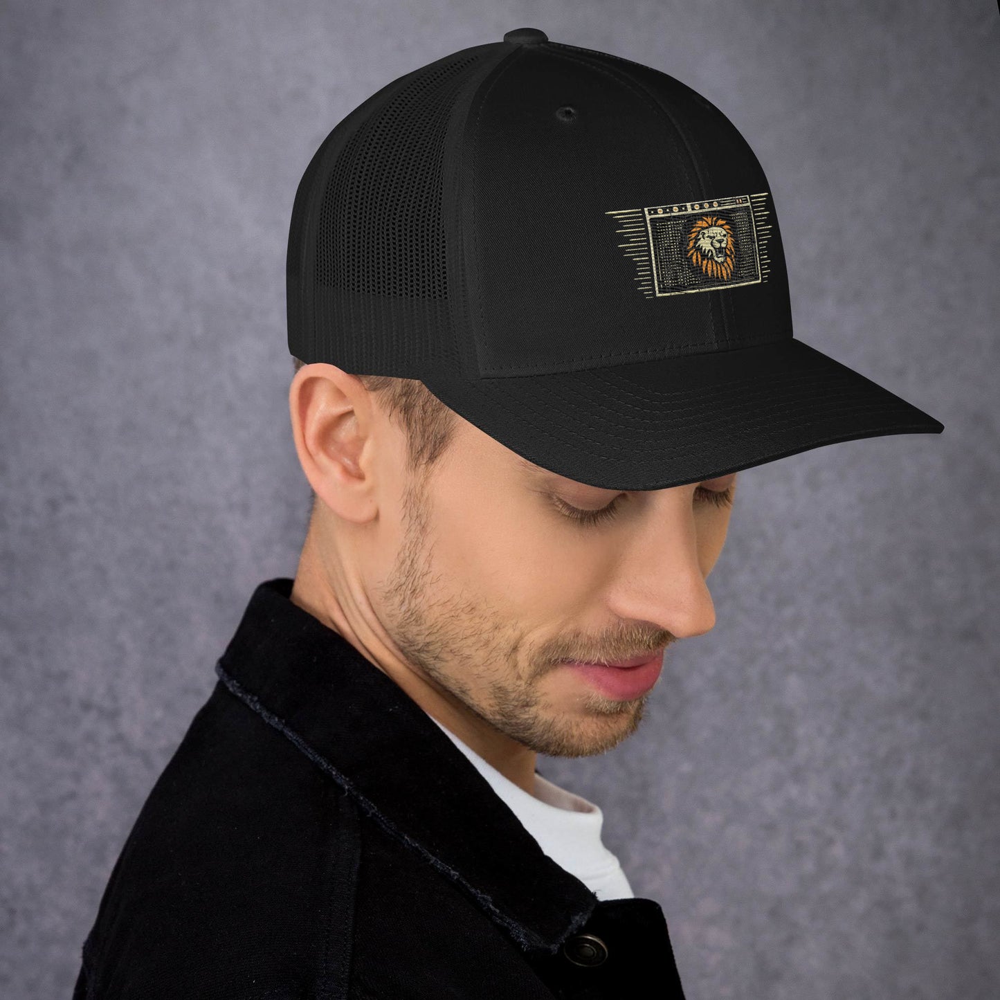 Rock N Roll Lion Guitar Lab Trucker Cap