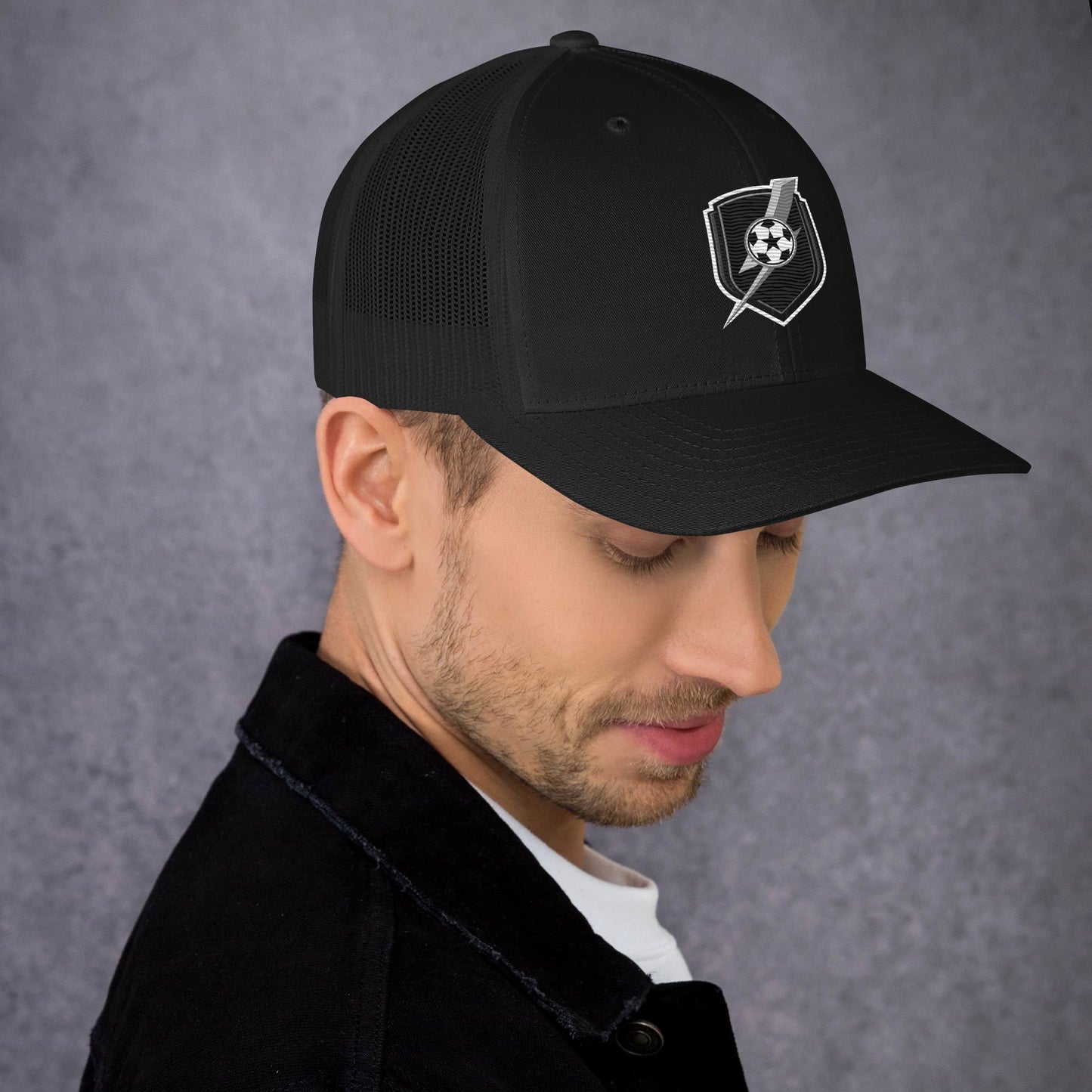 Black and White Logo Trucker Cap