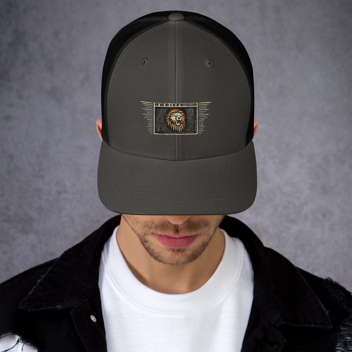 Rock N Roll Lion Guitar Lab Trucker Cap