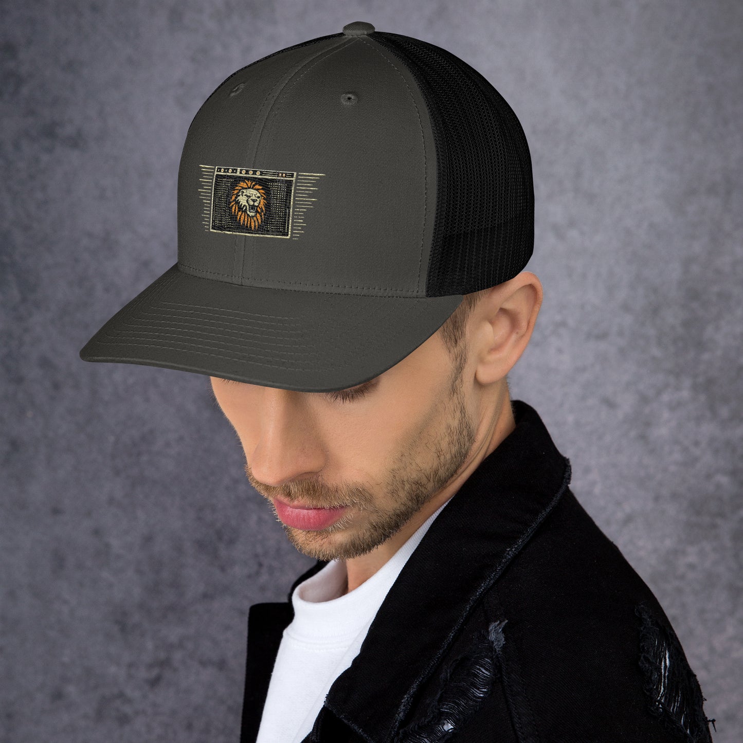 Rock N Roll Lion Guitar Lab Trucker Cap