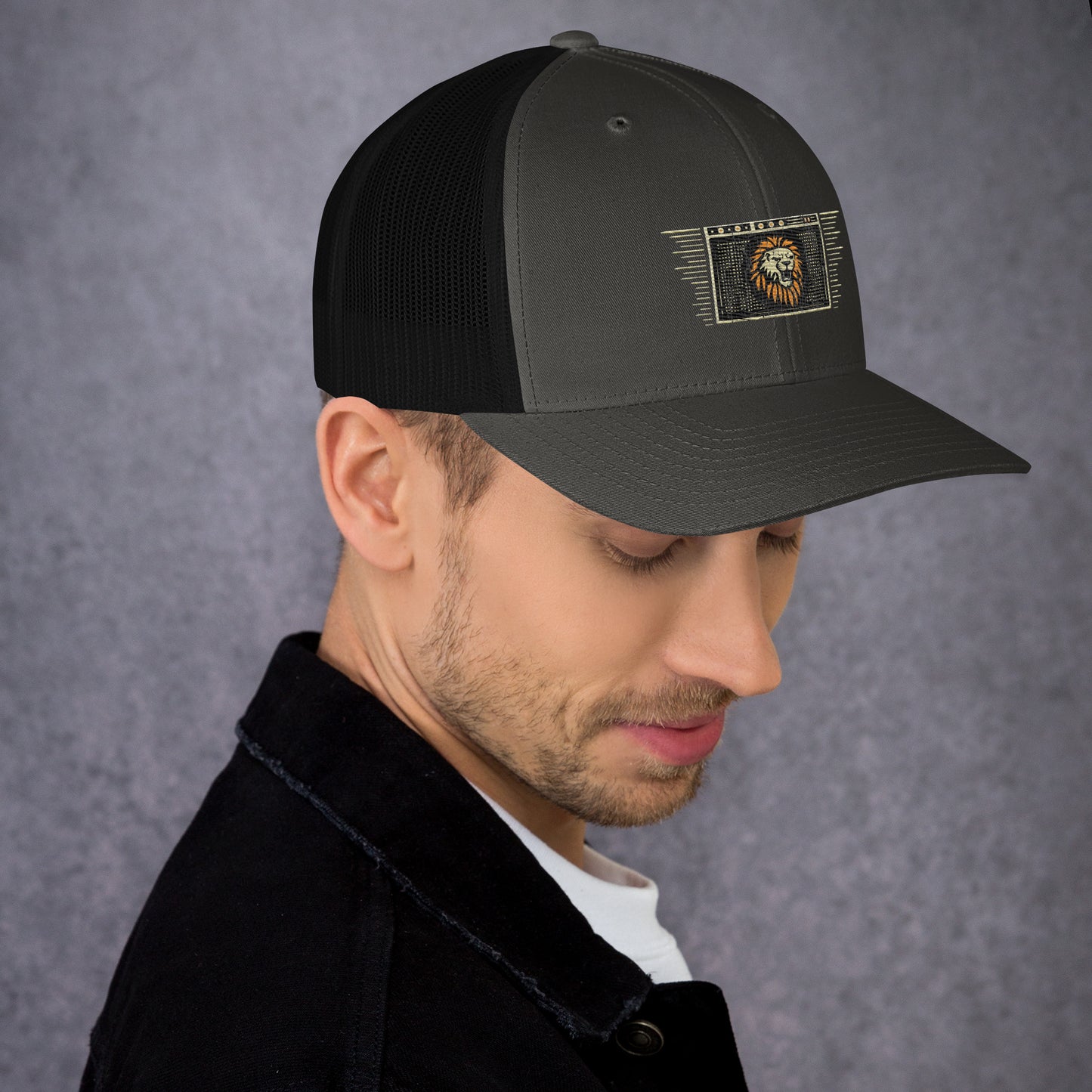 Rock N Roll Lion Guitar Lab Trucker Cap