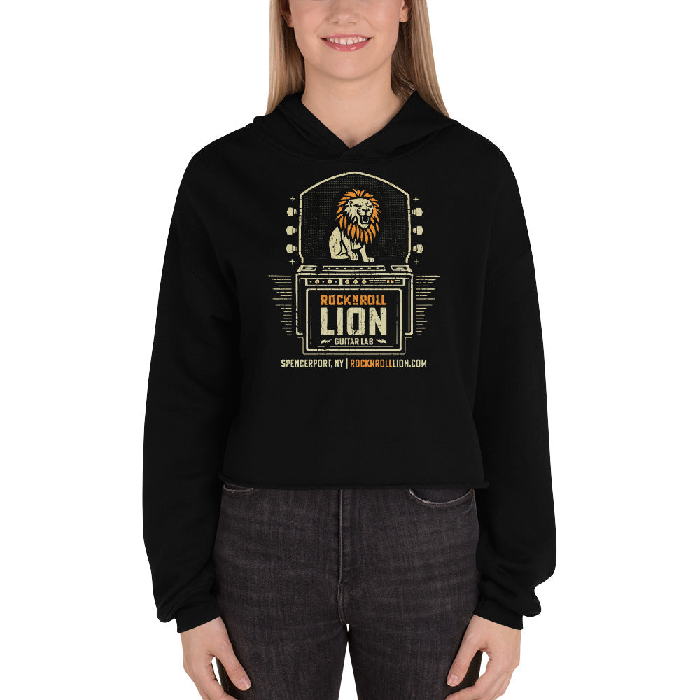 Rock N Roll Lion Crop Hoodie