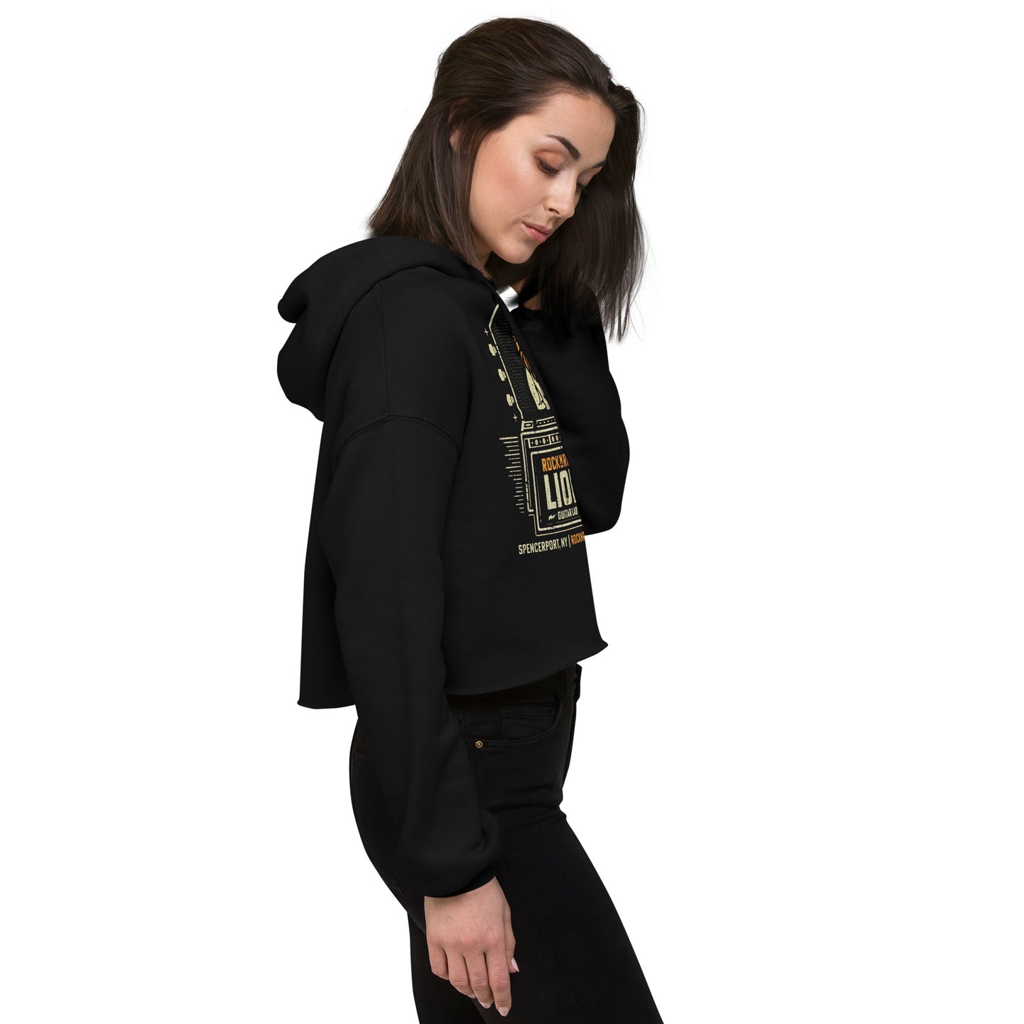 Rock N Roll Lion Crop Hoodie