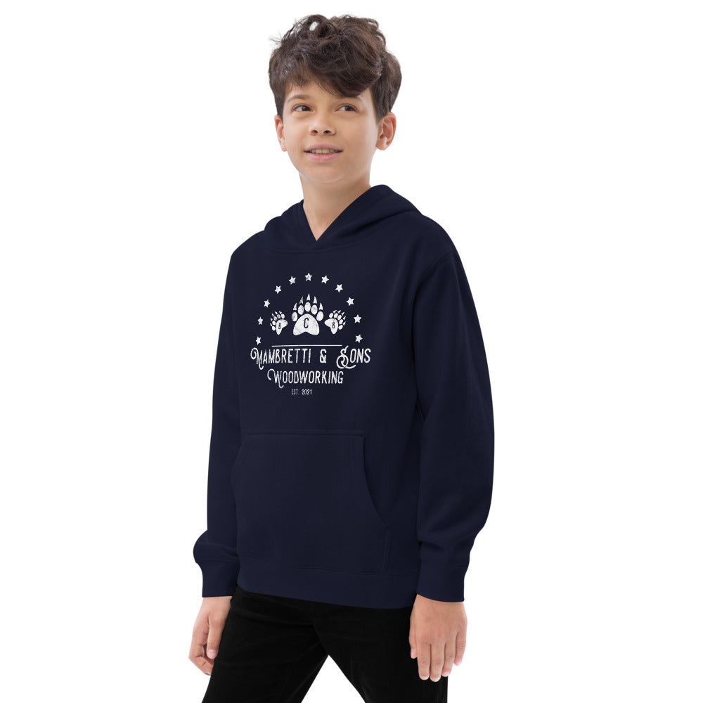 Mambretti & Sons White Logo Kids fleece hoodie