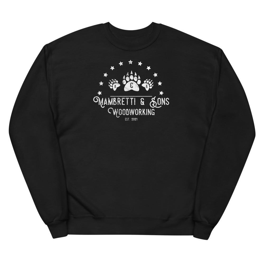 Mambretti & Sons White Logo Unisex fleece sweatshirt