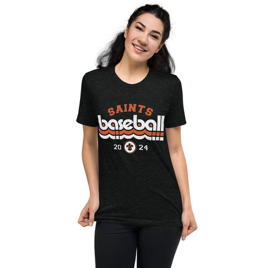Unisex Saints Retro Black Short sleeve t-shirt