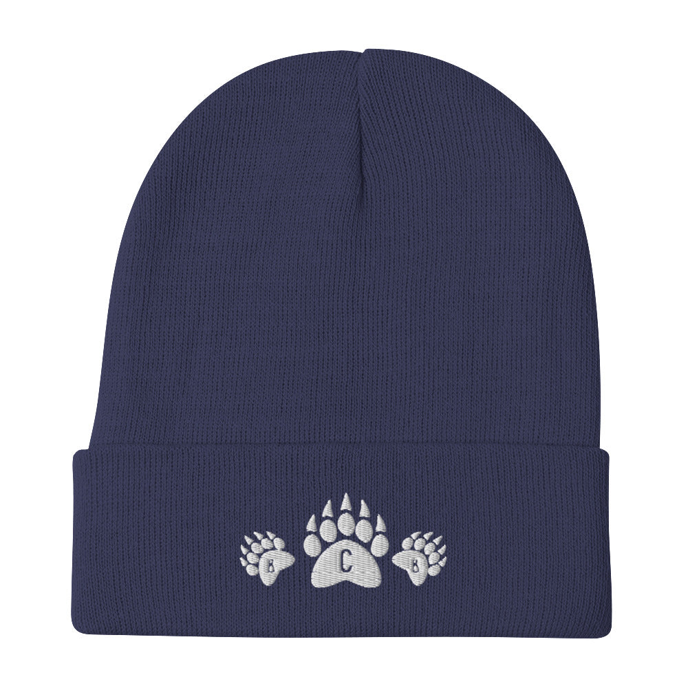 Mambretti & Sons White Paws Logo Embroidered Beanie