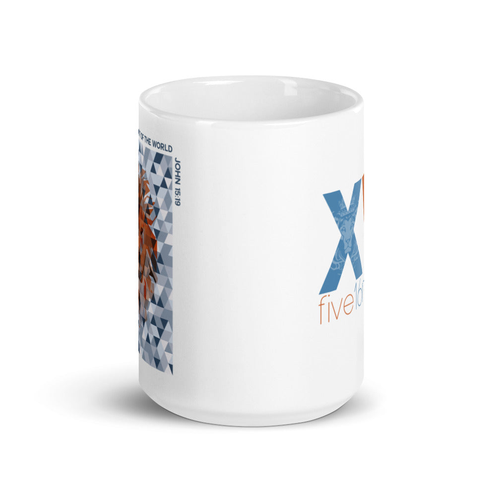 Hex Lion White glossy mug